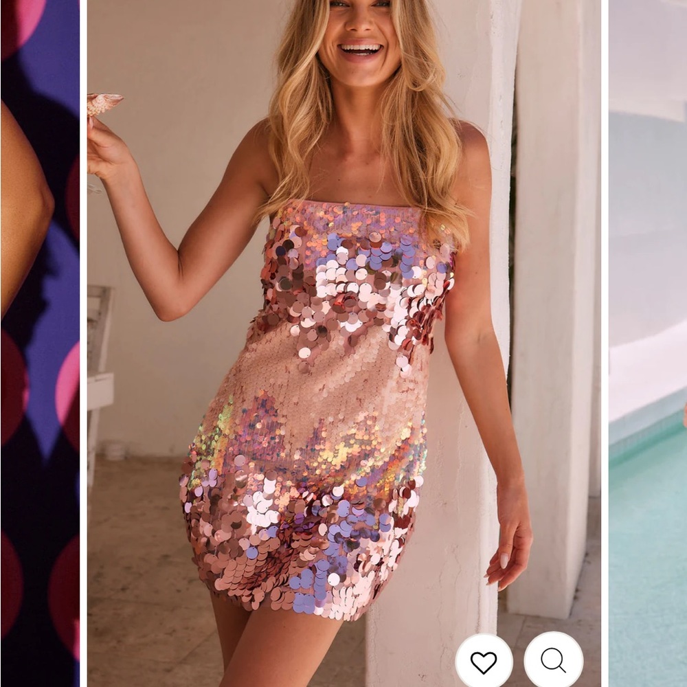 12th Tribe Emmy Pink Sequin Dress - M